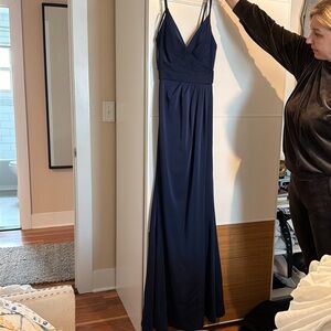 Long Formal Navy Blue Gown